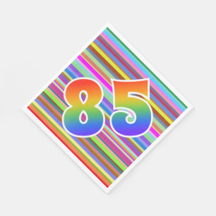 Guardanapo De Papel Listras coloridas + Teste padrão "85" do arco-ír