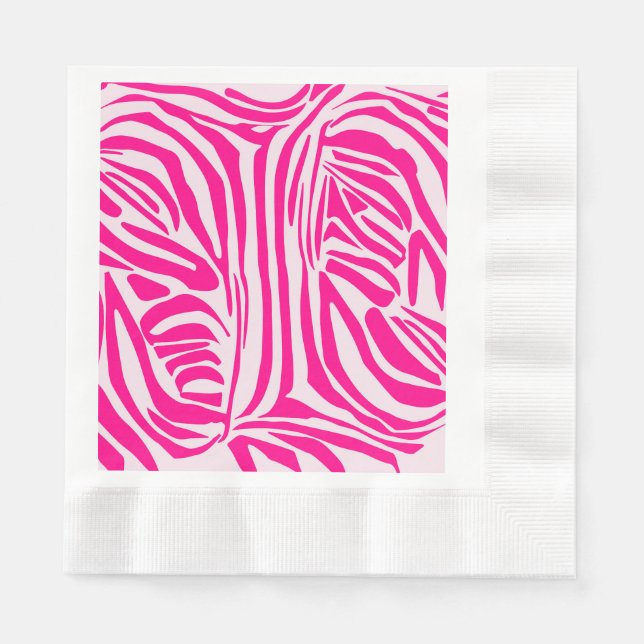 Guardanapo De Papel Listras de zebra rosa (Frente)