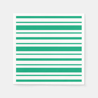 Guardanapo De Papel Listras Elegantes de Verde Esmeralda e Branco