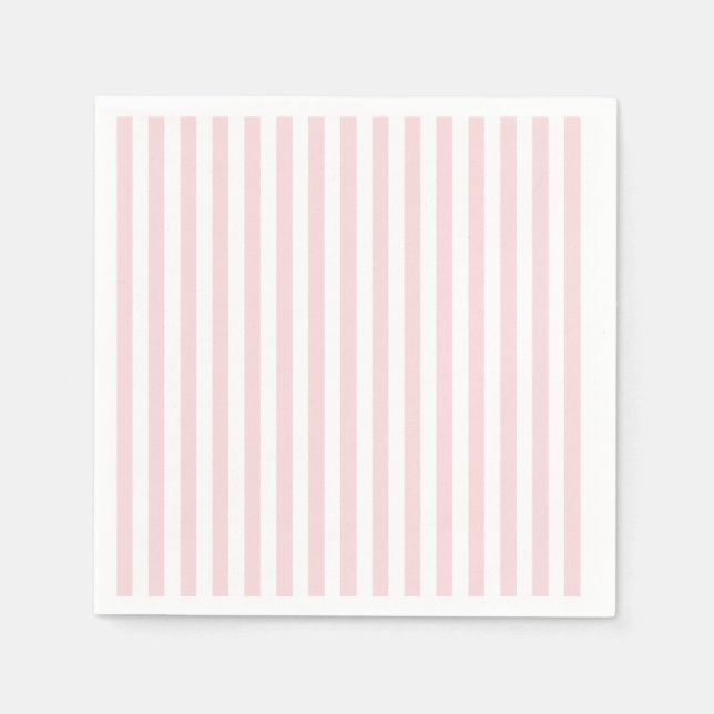 Guardanapo De Papel Listras finas - Cor-de-rosa branca e pálida (Frente)