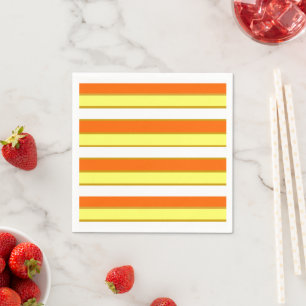 Guardanapo De Papel Listras Laranja, Amarelo e Branco