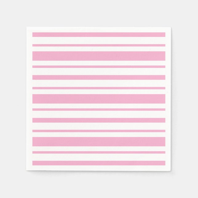 Guardanapo De Papel Listras Rosa e Branco (Frente)