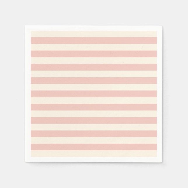 Guardanapo De Papel Listras Rosa Pastel Moderno Minimalista (Frente)