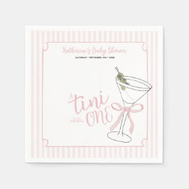 Guardanapo De Papel Listras Rosa Um Tini Está No Caminho Do Cocktail