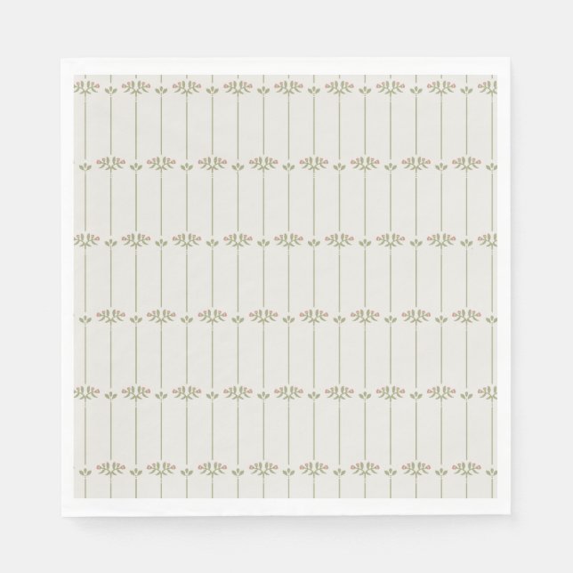 Guardanapo De Papel Listras Tradicionais Botânicas Vitorianas (Frente)