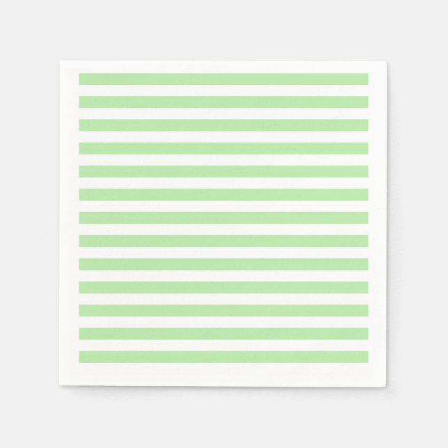 Guardanapo De Papel Listras verdes e brancas suaves (Frente)