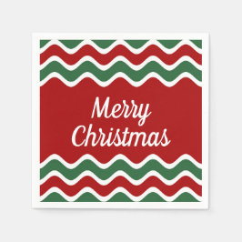 Guardanapo De Papel Listras Vermelhas Verdes Festivas Natal Feliz 