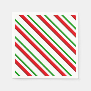 Guardanapo De Papel Listras, vermelho, verde & branco dos doces