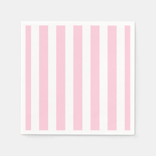 Guardanapo De Papel Listras Verticais Rosa e Branco Listra Xadrez Rúst (Frente)