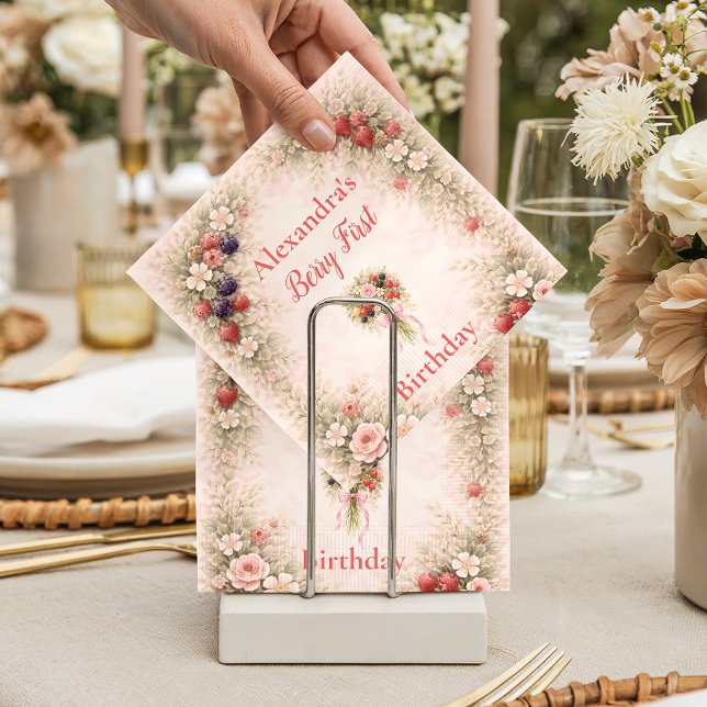 Guardanapo De Papel Little Berry Celebration 1st Birthday (Criador carregado)