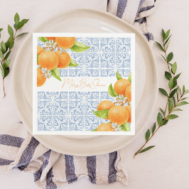 Guardanapo De Papel Little Cutie | Citrus Mediterrânica Azulejos Cute