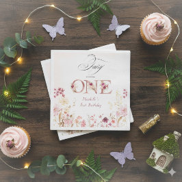 Guardanapo De Papel Little Fairy Floral Garden First Birthday 