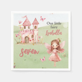 Guardanapo De Papel Little Fairy Pink Castle Butterfly Any Age 