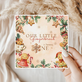 Guardanapo De Papel Little Gingerbread Christmas 1st Birthday