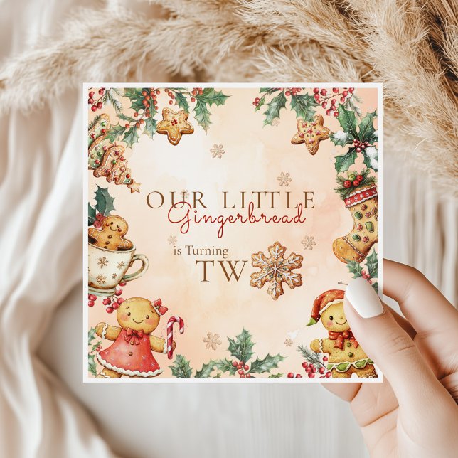 Guardanapo De Papel Little Gingerbread Christmas 2nd Birthday (Criador carregado)