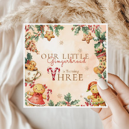 Guardanapo De Papel Little Gingerbread Christmas 3rd Birthday