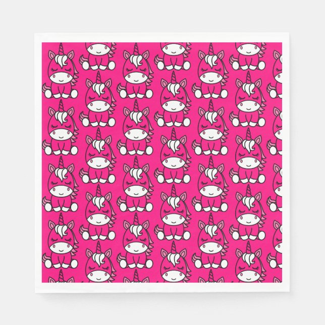 Guardanapo De Papel Little Girls Unicorn Pony (Frente)