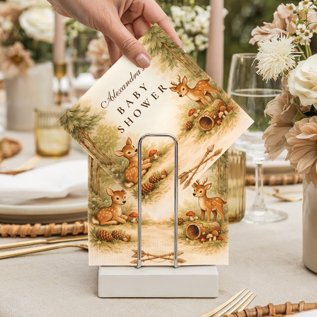 Guardanapo De Papel Little Hunter Woodland Deer Baby Shower (Criador carregado)