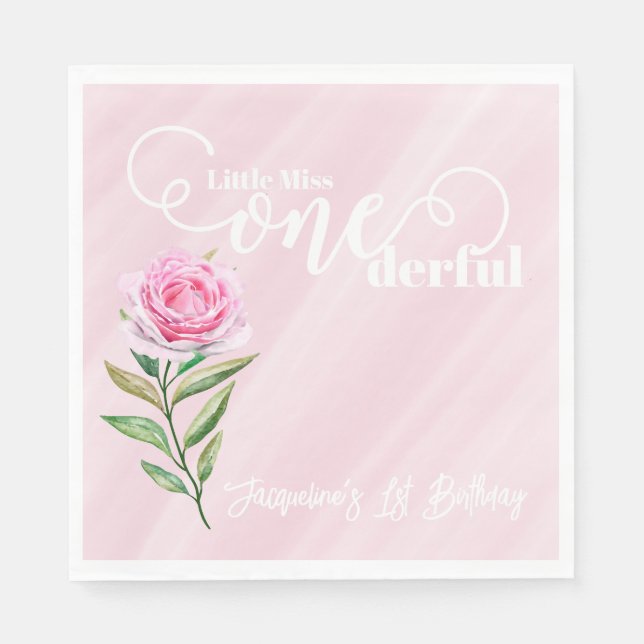 Guardanapo De Papel Little Miss ONEderful 1st First Birthday (Frente)