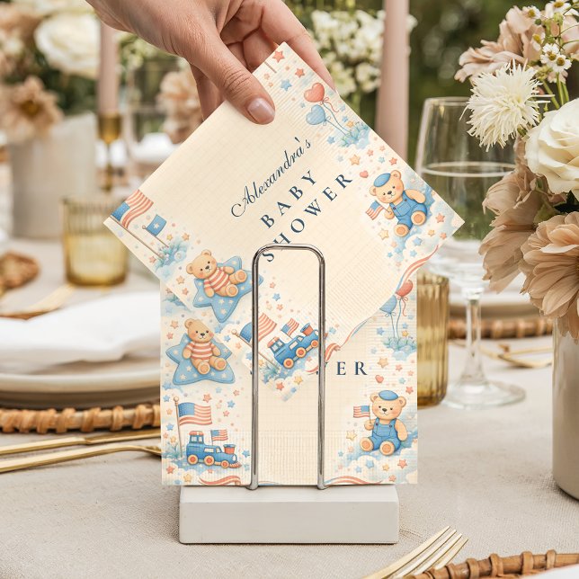 Guardanapo De Papel Little Patriot Welcome Baby Shower (Criador carregado)