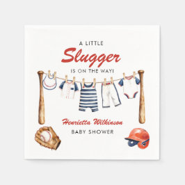 Guardanapo De Papel Little Slugger Baseball Baby Shower Napkins