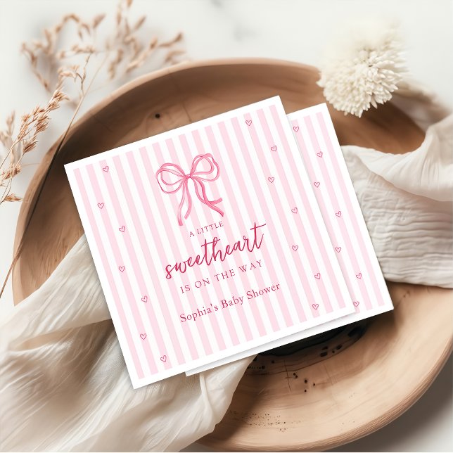Guardanapo De Papel Little Sweetheart Bow Baby Shower (Criador carregado)