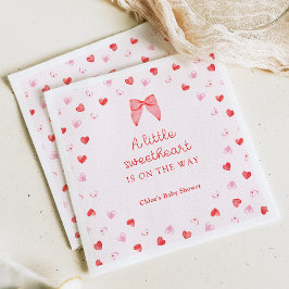 Guardanapo De Papel Little Sweetheart Bow Baby Shower Invitation