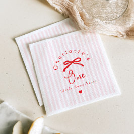Guardanapo De Papel Little Sweetheart Coquette Bow 1st Birthday