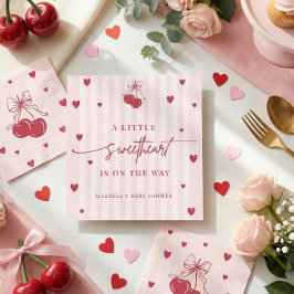 Guardanapo De Papel Little Sweetheart Is On The Way Girl Baby Shower