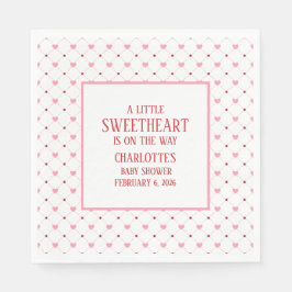 Guardanapo De Papel Little Sweetheart Valentine's Baby Shower Pink