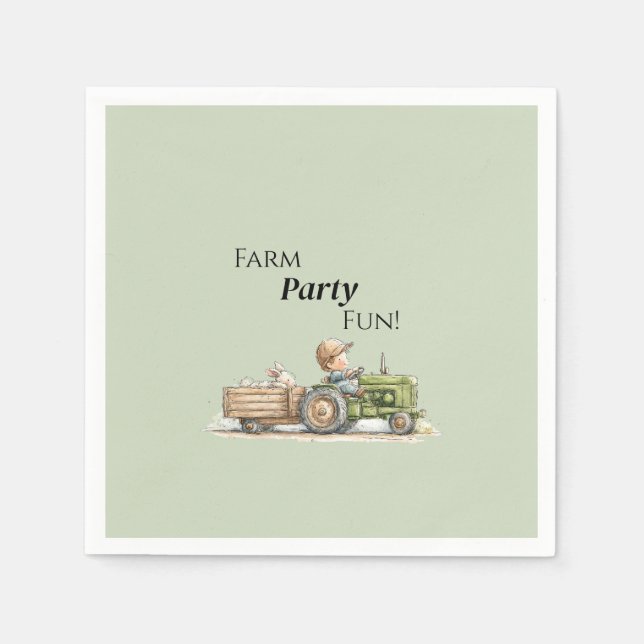 Guardanapo De Papel Little Tractor Farm Birthday (Frente)