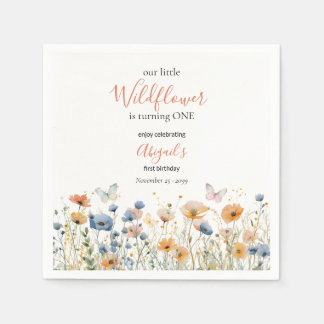 Guardanapo De Papel Little Wildflower Butterfly Meadow 1st Birthday