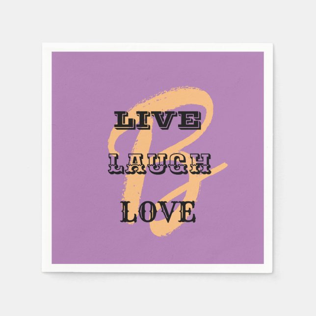 GUARDANAPO DE PAPEL LIVE LAUGH AMOR PAPEL MODERNO INICIAL (Frente)