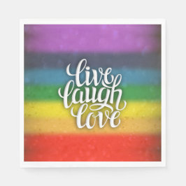 Guardanapo De Papel Live Laugh Love Rainbow Napkins