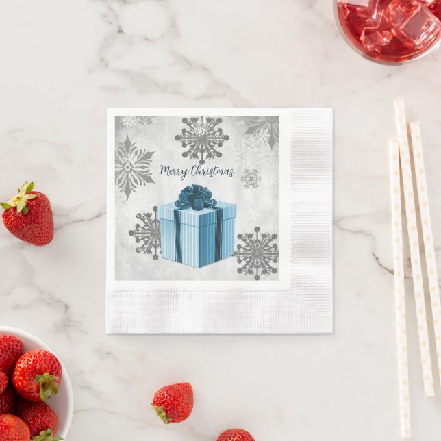 Guardanapo De Papel Livro Azul do Presente de Natal Nápoles (Insitu)