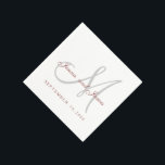 Guardanapo De Papel Livro Branco Clássico da Cinza Marsala - Monograma<br><div class="desc">Clássico Marsala e Livro Branco e Cinza de Casamento Monograma Napkins para casamentos e aniversários. Design por Elke Clarke ©. Disponível em www/zazzle.com/monogramgallery*. Fontes de script elegantes. Personalize com os nomes da noiva e noiva,  data do casamento e cores do casamento.</div>