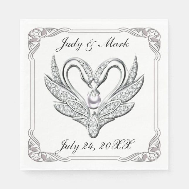 Guardanapo De Papel Livro Branco da Fita Silver Swaps Papel Napkins (Frente)