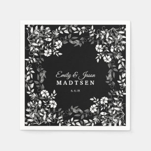 Guardanapo De Papel Livro Branco e Preto de Casamento com Nápoles