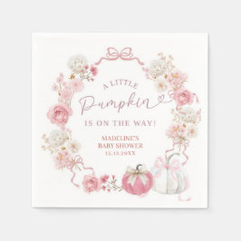 Guardanapo De Papel Livro Branco e Rosa de Pequeno Pumpkin Napkins