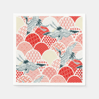 Guardanapo De Papel Livro Branco Vermelho, Japonês, Kimono Crane