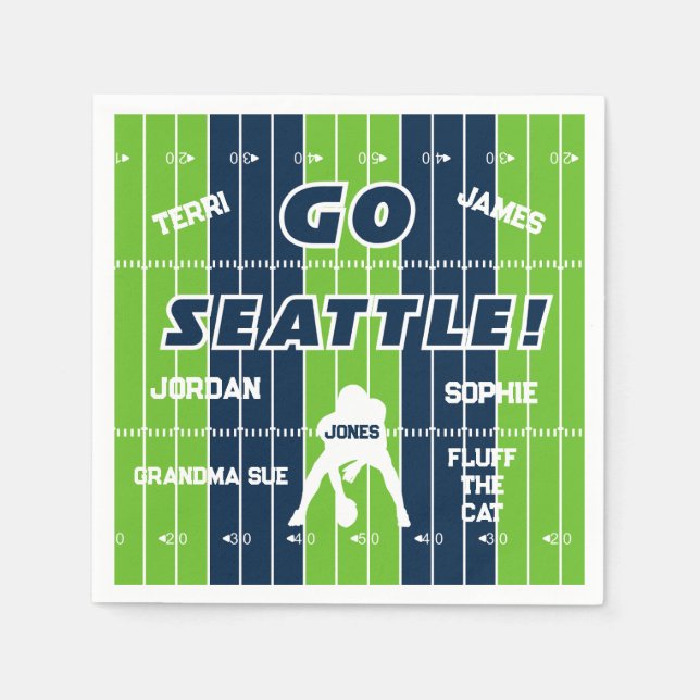 Guardanapo De Papel Livro da Família de Futebol Seattle Napkin (Frente)