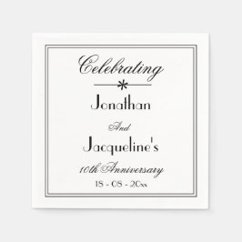 Guardanapo De Papel Livro de Aniversário do Casamento Branco Clássico