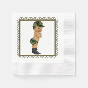Guardanapo De Papel Livro de Bebês da Camuflagem Verde do Exército