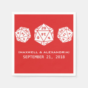 Guardanapo De Papel Livro de Casamento de Jogadores de Dice D20 Vermel