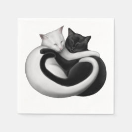 Guardanapo De Papel Livro de Gatos Brancos Negros