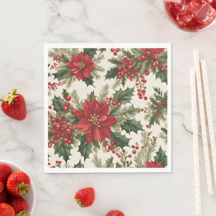 Guardanapo De Papel Livro de Natal Holly & Berries