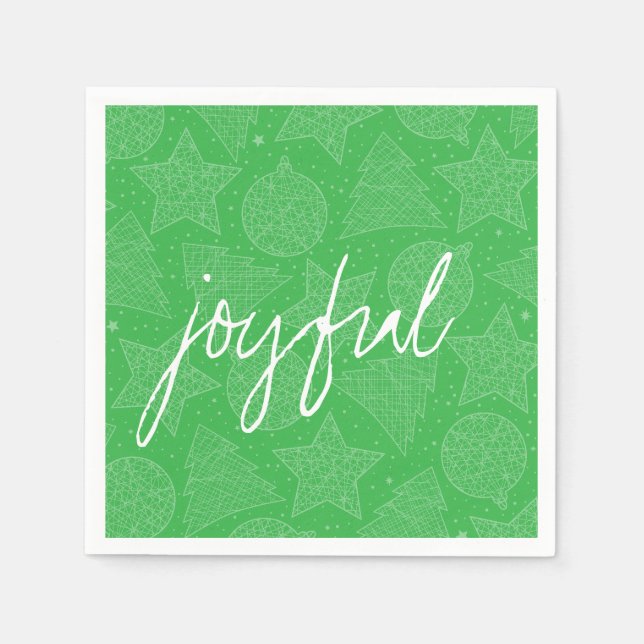 Guardanapo De Papel Livro de padrões de Natal verde e branco Conjunto  (Frente)