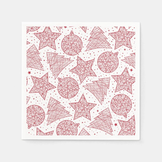 Guardanapo De Papel Livro de padrões de Natal vermelho e branco Conjun (Frente)