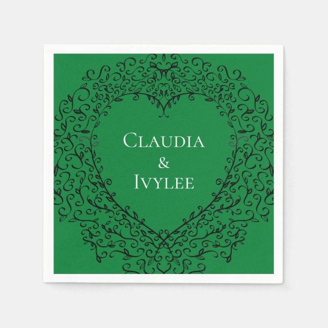 Guardanapo De Papel Livro Gótico Nápoles Verde e Preto 1 (Frente)