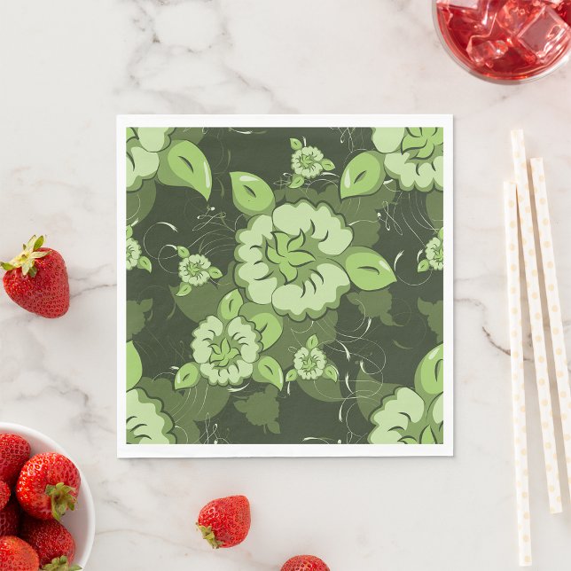 Guardanapo De Papel Livro Verde Floral Napkins (Criador carregado)